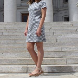 Calvin Klein white with black detail midi dress